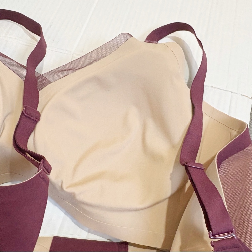 Honeylove Crossover Bra Size XL Fig Maroon Red Wireless Wireless Smoothing - Picture 12 of 14